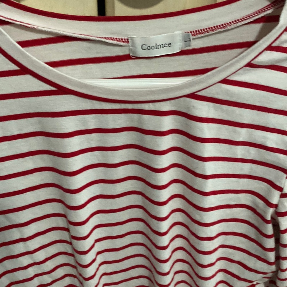Women’s striped rouched long sleeve top